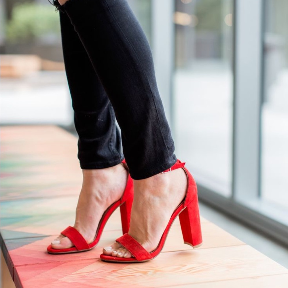 Steve Madden Red Suede Heels